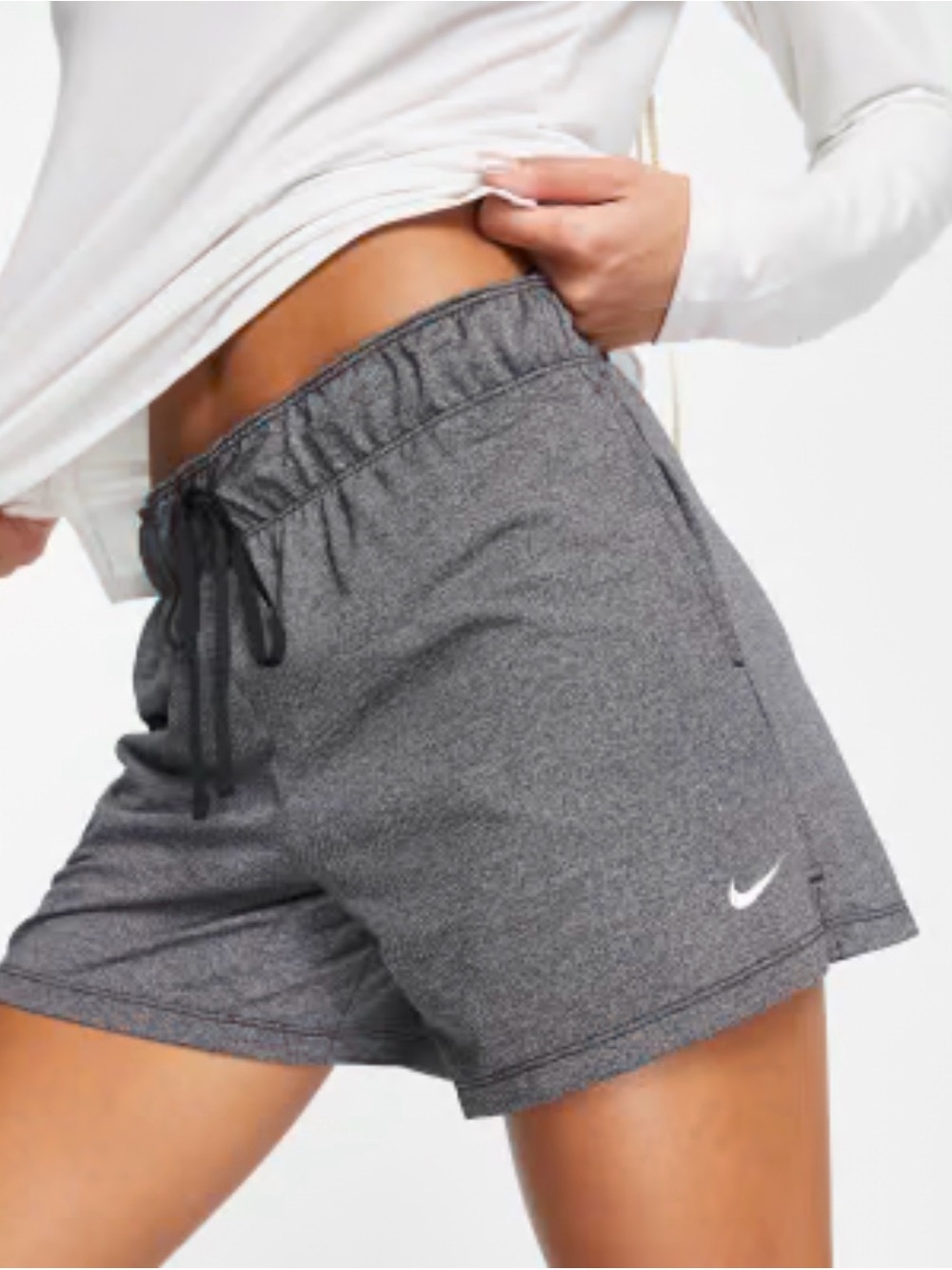 Nike Women's Gray Heather Athletic Shorts with Drawstring